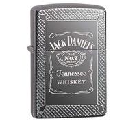 Zippo Encendedor de Bolsillo, Metal, Armadura Negra Ice-Jack Daniels, Talla única, Armor Black Ice - Jack Daniels