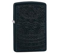 Zippo Encendedor de Bolsillo, Metal, Tono Negro sobre Tono, Talla única
