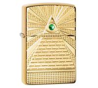 Zippo Encendedor de Bolsillo, Otro, latón Pulido, Ojo de la Providencia, Talla única