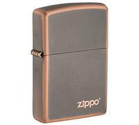 Zippo, Encendedor de Bronce rústico con diseño Elegante, Mecanismo de Llama de Vientre, Personalizable, Duradero y Atemporal, Recargable para Uso de por Vida, Bronce RÚSTICO con Logo