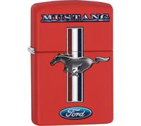 Zippo Ford Mustang rojo mechero de gasolina, latón, aspecto de acero inoxidab...