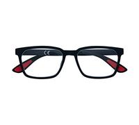 Zippo Gafas de lectura de tacto suave, hechos con marco de líneas blandas, ideales para hombres y mujeres, diopter +1.50, color negro, subasta roja interna