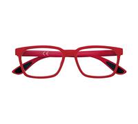 Zippo Gafas de lectura de toque suave, hechos con marco de líneas blandas, ideal para hombres y mujeres, diopter +2.50, color rojo