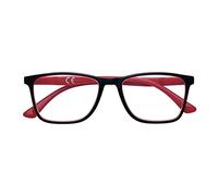 Zippo Gafas de lectura, hechas con un marco de líneas blandas, ideal para hombres y mujeres, diopter +1.50, negro, barras rojas