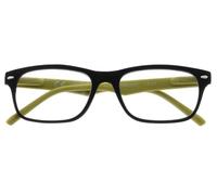 Zippo Gafas de lectura, hechas con un marco de líneas blandas, ideal para hombres y mujeres, diopter +1.00, color negro, varillas verdes