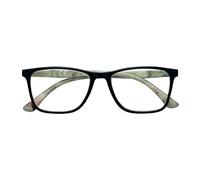 Zippo Gafas de lectura, hechas con un marco de líneas blandas, ideales para hombres y mujeres, diopter +1.50, negro, barras grises