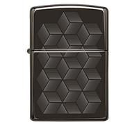 ZIPPO - Geometric Box Design, Laser Fancy Fill - High Polish Black - Mechero, rellenable, en una Caja de Regalo