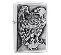 Zippo Harley Davidson Mechero, Brushed Chrome, 3.5x1x5.5 cm