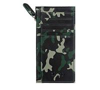 Zippo Leather Card Holder with Zipper Tarjetero 13 Centimeters Verde (Green Camouflage)