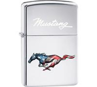 Zippo Mechero 60004523 Ford MUSTANG Cromo Pulido Color Láser Sturmfeuerzeu