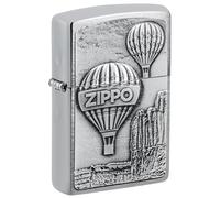 Zippo - Mechero aerostático, Cromo Pulido, con Emblema, Recargable, Reutilizable, diseño Resistente al Viento, Caja de Regalo, Fabricado en Estados Unidos