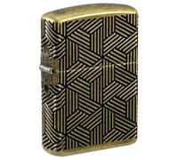 Zippo Mechero - Art Deco Pattern, Armor Antique Brass, MultiCut - Recargable - Reutilizable - Diseño Resistente al Viento - Caja de Regalo - Fabricado en EE. UU.