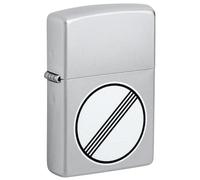 Zippo Mechero - Autobahn Unbegrenzt, Satin Chrome, Color Image - Recargable - Reutilizable - Diseño Resistente al Viento - Caja de Regalo - Hecho en EE. UU.