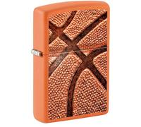 Zippo Mechero - Basketball, Orange Matte, Texture Print - Recargable - Reutilizable - Diseño Resistente al Viento - Caja de Regalo - Fabricado en EE. UU.
