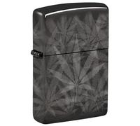 Zippo - Mechero Canna olor Negro de Alto Pulido, Imagen fotográfica de 360 Grados, Recargable, Reutilizable, diseño Resistente al Viento, Caja de Regalo, Fabricado en Estados Unidos