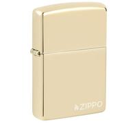 Zippo Mechero - Champagne with Zippo Logo, Base Model - Recargable - Reutilizable - Diseño Resistente al Viento - Caja de Regalo - Fabricado en EE. UU.