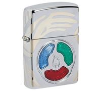 Zippo Mechero - Collectible of The Year 2025, Armor High Polish Chrome, Deep Carve/3 Epoxy/Laser 360° - Recargable - Reutilizable - Diseño Resistente al Viento - Caja de Regalo - Hecho en EE. UU.