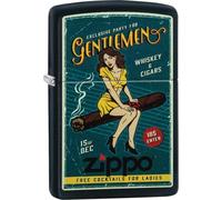 Zippo - Cigar Girl Design - Black Matte - Mechero para tormentas, Recargable, en Caja de Regalo (60005052)