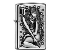 Zippo Encendedor Virgo Placa Cromada 2006499 – Recargable, Resistente al Viento