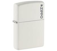 Zippo White Matte Logo Mechero, Unisex, Blanco, 3.5x1x5.5 cm
