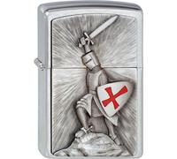 Zippo Mechero Cruzada Victory Caballero Cromo Con Placa Encendedor