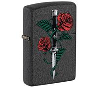 Zippo Mechero, Daga de Rosa Agrietada Negra, una Caja