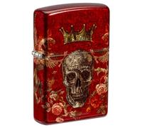 Zippo Mechero de bolsillo de latón envejecido con diseño de calavera