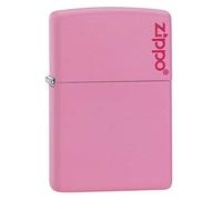 Zippo Pink Matte Logo Mechero, Metal, Rosa, 3.5x1x5.5 cm