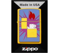 Zippo - Mechero de Pop Art Zippo Lighter, Girasol, con Emblema, Recargable, Reutilizable, diseño Resistente al Viento, Caja de Regalo, Fabricado en Estados Unidos