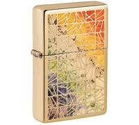 Zippo Mechero de tormenta, diseño vintage, latón pulido, Fusión, recargable, reutilizable, diseño resistente al viento, caja de regalo, fabricado en Estados Unidos