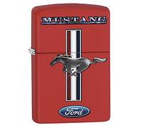 Zippo Ford MUSTANG Rojo Mechero de Benzina, Latón, Aspecto de Acero Inoxidable,