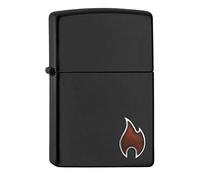 ZIPPO - Mechero de tormentas Little Flame, Mini Emblema Attached, Black Matte, Recargable, en Caja de Regalo