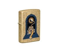Zippo Mechero, diseño de Calavera Hippy, Brilla en la Oscuridad, Proceso Color Image, Recargable, Reutilizable, diseño Resistente al Viento, Caja de Regalo, Fabricado en Estados Unidos