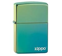 Zippo Mechero de bolsillo 49191ZL – Cromo alto pulido, resistente al viento, recargable – Azul