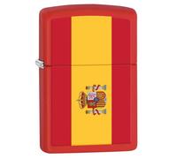 Zippo Mechero - Flag of Spain, Red Matte, Color Image - Recargable - Reutilizable - Diseño Resistente al Viento - Caja de Regalo - Hecho en EE. UU.