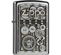 Zippo Mechero Gear Wheels Latón Aspecto de Acero Inoxidable Encendedor Gasolina