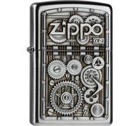 Zippo Mechero Gear Wheels Latón Aspecto de Acero Inoxidable Encendedor Gasolina