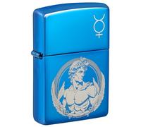Zippo Mechero - God Mercury, High Polish Blue, Photo Image - Recargable - Reutilizable - Diseño Resistente al Viento - Caja de Regalo - Fabricado en EE. UU.