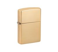 Zippo Altamente Pulido De Latón Macizo Ligero Diseño Compacto Tapa