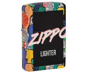 Zippo - Mechero Modelo Daga y Rosa, Negro craquelado, Color Image, Recargable, Reutilizable, diseño Resistente al Viento, Caja de Regalo, Fabricado en Estados Unidos