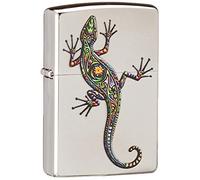 Zippo - Mechero náutico, Ancla con Cuerda, Dorado, Acabado de latón Pulido, Grabado con Imagen a Color, Recargable, Resistente al Viento, Caja de Regalo, Fabricado en Estados Unidos