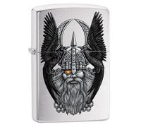 Zippo Mechero Odin W/Raven, Color Image, Cromo Cepillado, Recargable, en Caja de Regalo, Color Plateado