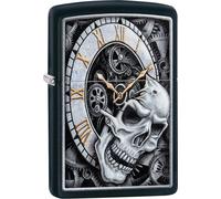 Zippo Mechero Reloj Calavera Negro Mechero Gasolina