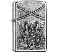 Placa de cromo cepillado Samurai 2007836 Zippo Lighter
