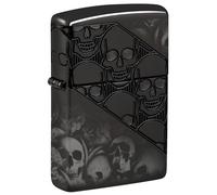 Zippo Mechero - Skulls, High Polish Black, MultiCut/Photo Image 360° - Recargable - Reutilizable - Diseño Resistente al Viento - Caja de Regalo - Fabricado en EE. UU.