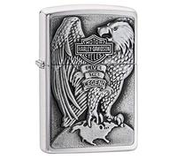 Zippo Mechero Harley-Davidson Cromo cepillado 3,5 x 1 x 5,5 cm