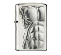 Zippo Original mechero Regular/Cromo Cepillado Emblema Man Torso / Estuche
