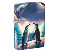Zippo Penguin Design Glow in The Dark Green Matte Pocket Lighter