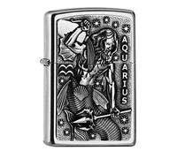 Zippo PL 207 Aquarius V19 - Mechero de latón, diseño 5,83,81,2