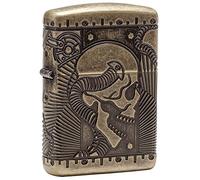 Zippo Feuerzeug 29268 Encendedor, Armor Antique Brass (Skull Multi Cut), Talla única